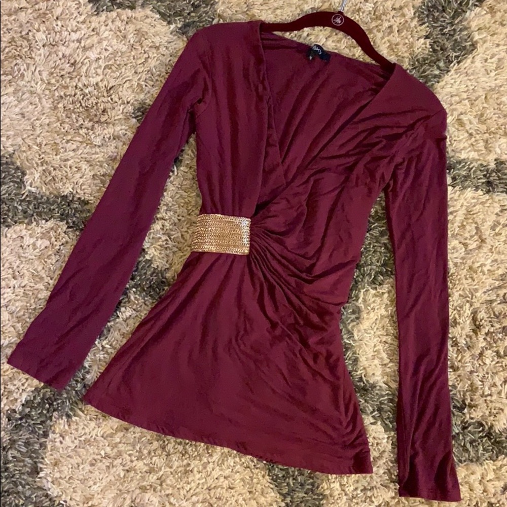 By Sky Burgundy red blouse!